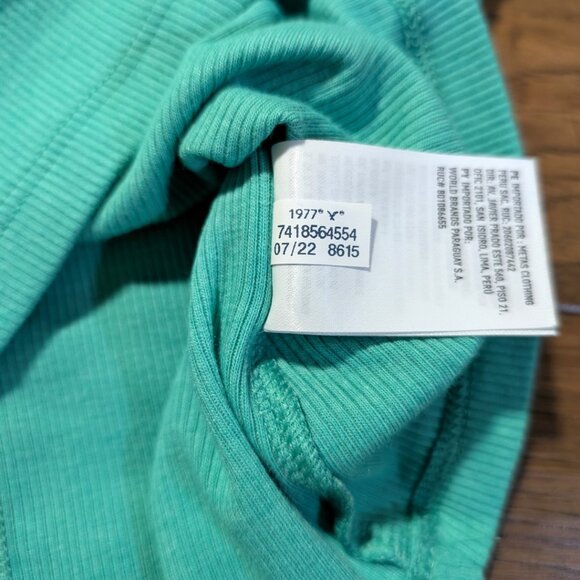 New American Eagle long sleeve baby tee mock neck green size small - Picture 10 of 14